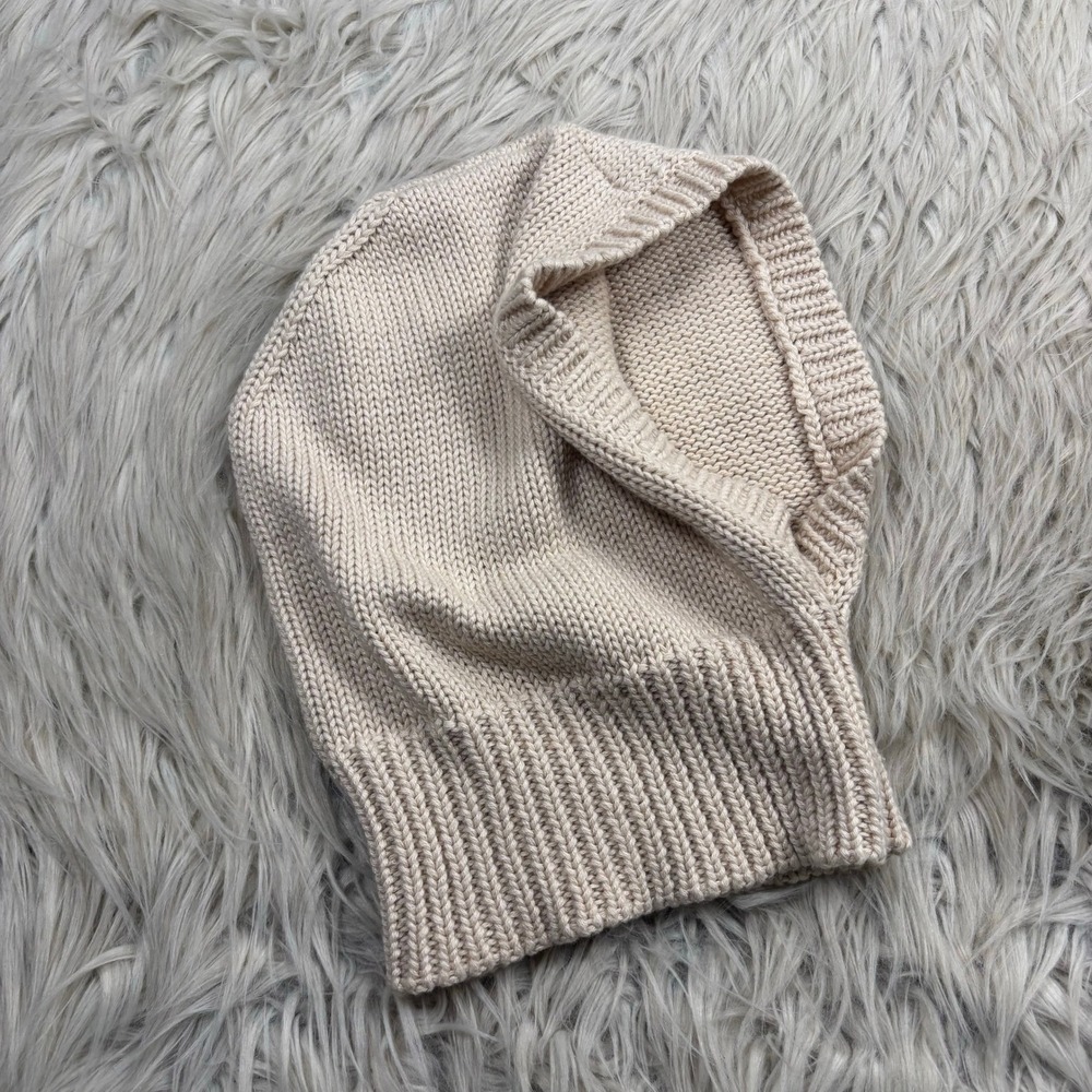 Brook + Bay Women's OS Cream Knitted Hood Cowl Scarf Cottagecore Cozy Retro
